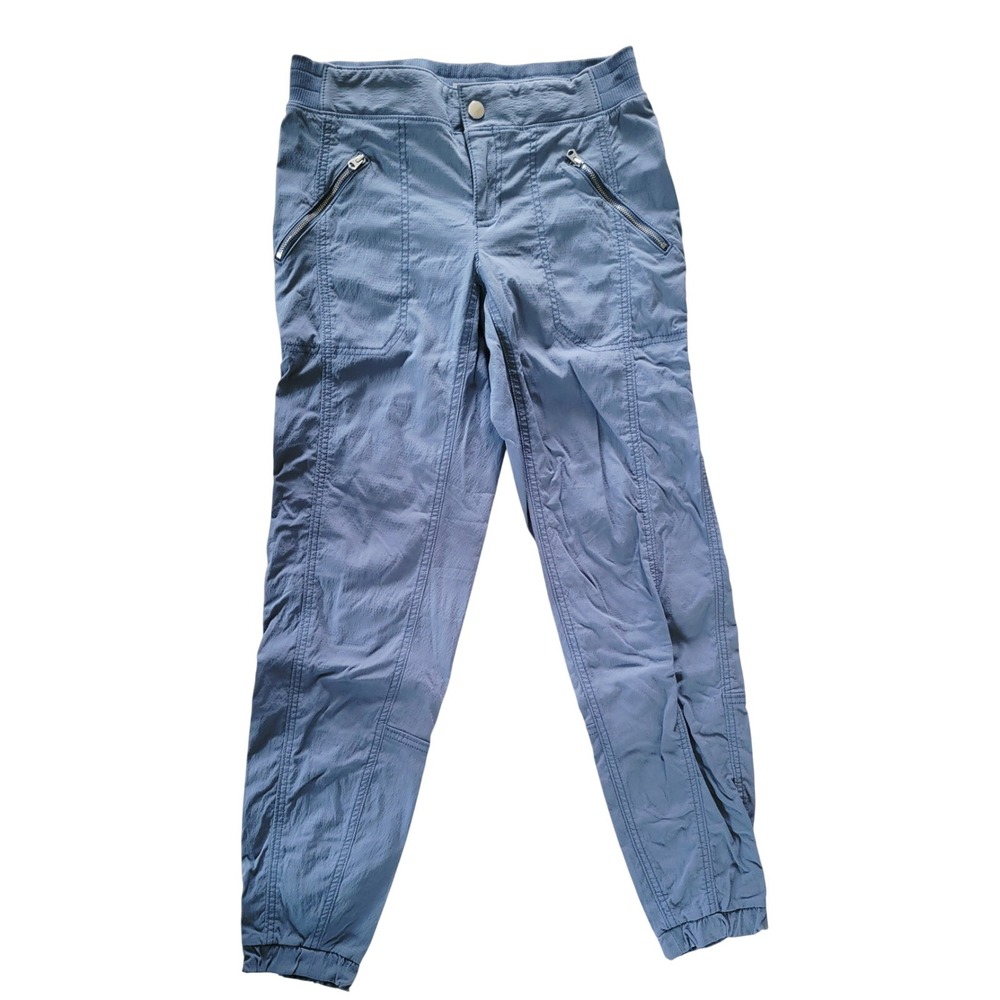 Athleta‎ 4T Women's Trekkie Slate Blue Jogger Pants Zip Pckts Elastic Ankle